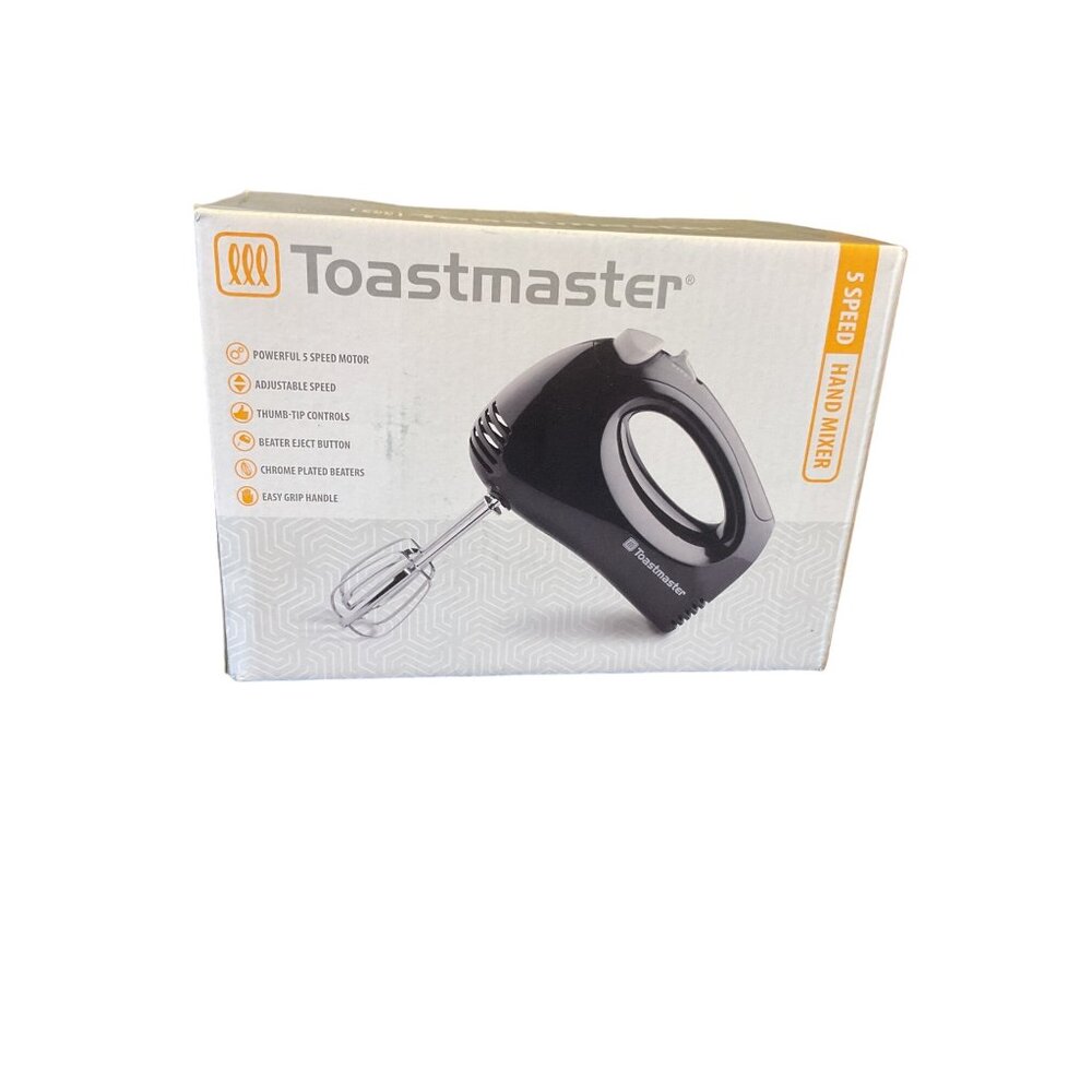 Toastmaster 5 Speed Hand Mixer - Adjustable Speed Thumb-Tip Controls Easy Grip H